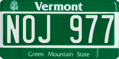 VT license plate NOJ977