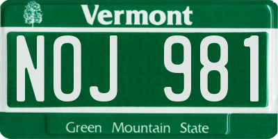 VT license plate NOJ981