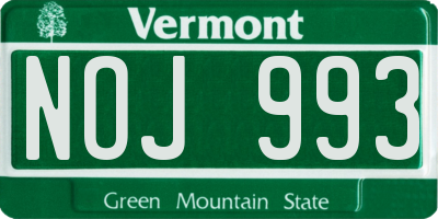 VT license plate NOJ993