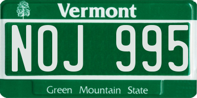 VT license plate NOJ995