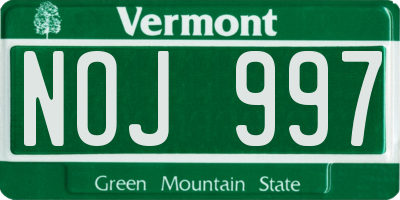 VT license plate NOJ997
