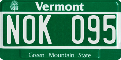 VT license plate NOK095