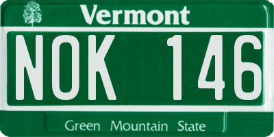 VT license plate NOK146