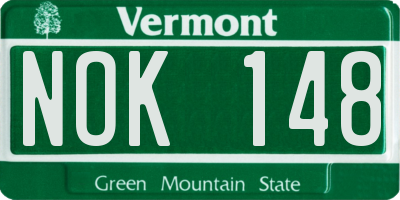 VT license plate NOK148