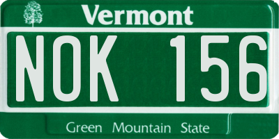 VT license plate NOK156