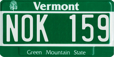 VT license plate NOK159