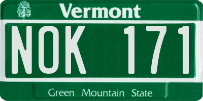 VT license plate NOK171