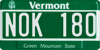 VT license plate NOK180