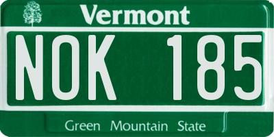 VT license plate NOK185