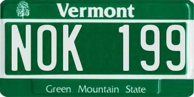 VT license plate NOK199