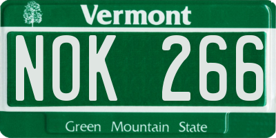 VT license plate NOK266