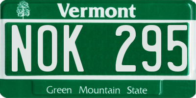 VT license plate NOK295