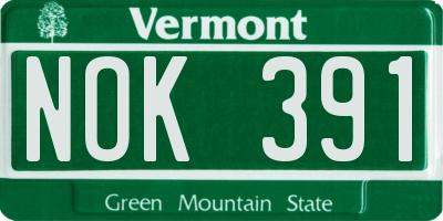 VT license plate NOK391