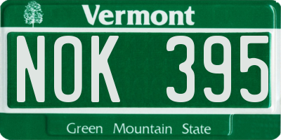 VT license plate NOK395