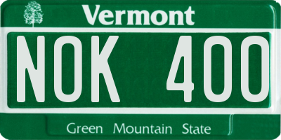 VT license plate NOK400