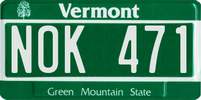 VT license plate NOK471