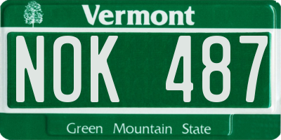 VT license plate NOK487