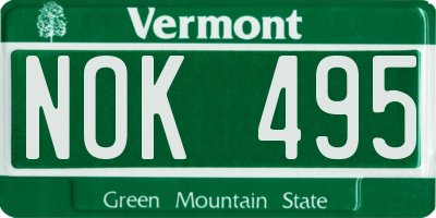 VT license plate NOK495