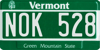VT license plate NOK528