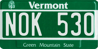 VT license plate NOK530