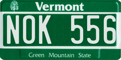 VT license plate NOK556