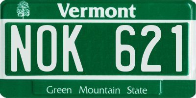 VT license plate NOK621