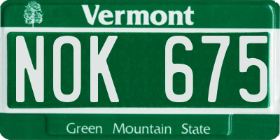 VT license plate NOK675