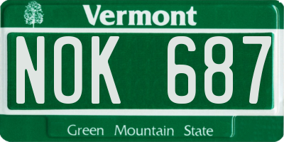 VT license plate NOK687