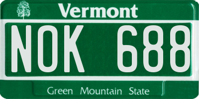 VT license plate NOK688