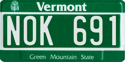 VT license plate NOK691
