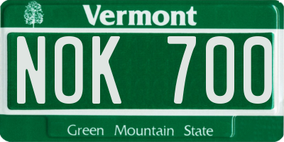 VT license plate NOK700