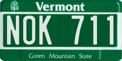 VT license plate NOK711