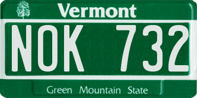 VT license plate NOK732