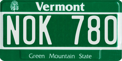 VT license plate NOK780
