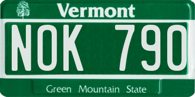 VT license plate NOK790