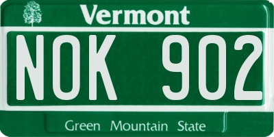 VT license plate NOK902