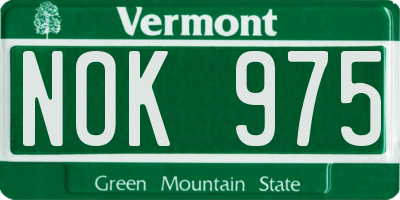 VT license plate NOK975