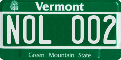 VT license plate NOL002