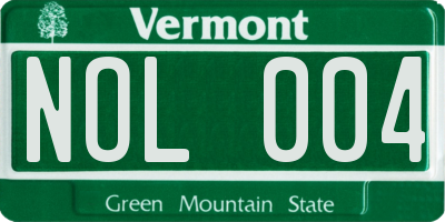 VT license plate NOL004