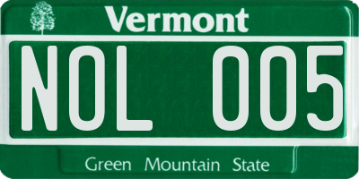 VT license plate NOL005