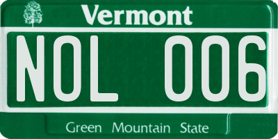 VT license plate NOL006