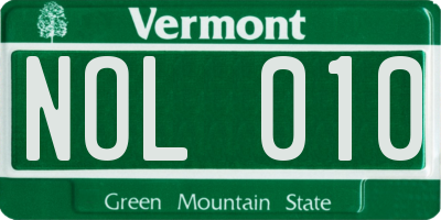 VT license plate NOL010
