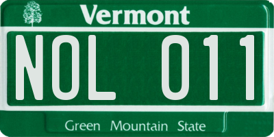 VT license plate NOL011