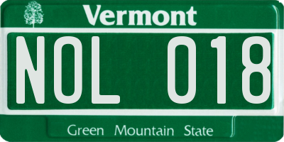 VT license plate NOL018