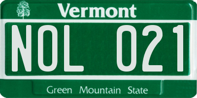 VT license plate NOL021