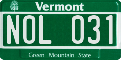 VT license plate NOL031