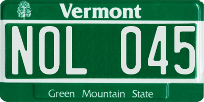 VT license plate NOL045