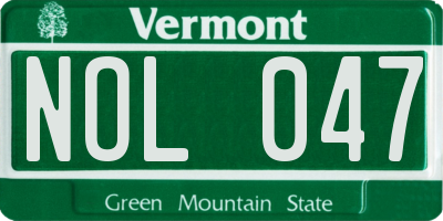 VT license plate NOL047