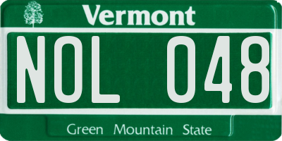 VT license plate NOL048