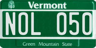 VT license plate NOL050